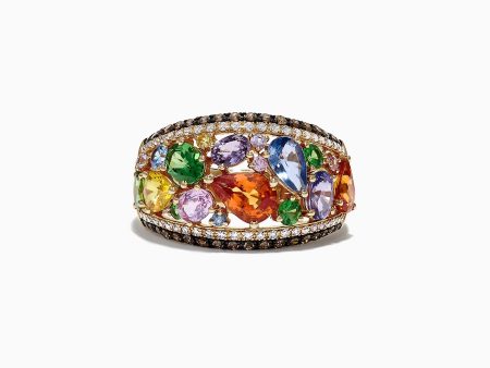 Watercolors 14K Yellow Gold Multi Sapphire & Diamond Ring, 4.00 TCW Sale