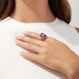 14K Rose Gold Amethyst, Tanzanite and Diamond Cocktail Ring, 7.60 TCW Sale