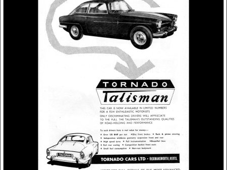 Tornado Talisman. Original Vintage Advert From May 1962. Online now