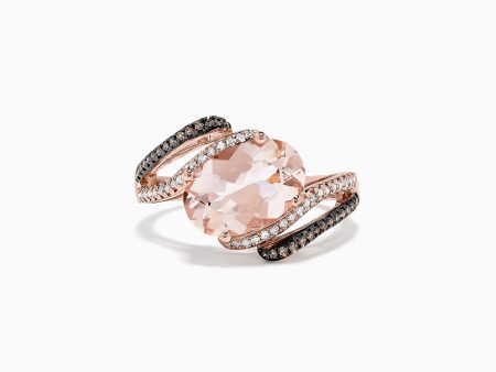 14K Rose Gold Morganite and Diamond Ring, 3.43 TCW Online