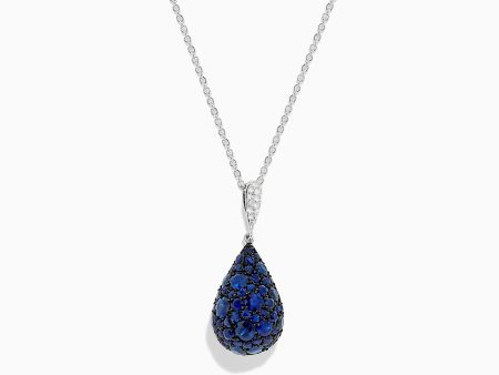 Royale Bleu 14K Gold Blue Sapphire and Diamond Drop Pendant Online Sale