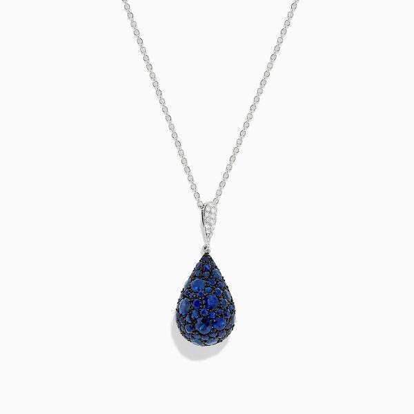 Royale Bleu 14K Gold Blue Sapphire and Diamond Drop Pendant Online Sale