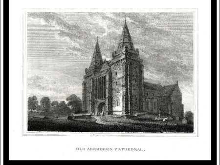 Old Aberdeen Cathedral, Aberdeenshire, Scotland. Antique Print, Copper Plate Engraving 1805. Online Sale