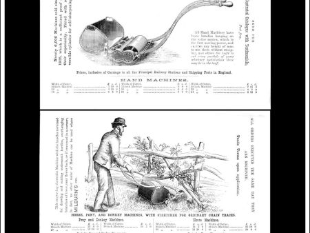 Milburn s Improved Patent Reversible Lawn Mowing, Rolling & Collecting Machine. Original Advert From c. 1870. For Sale