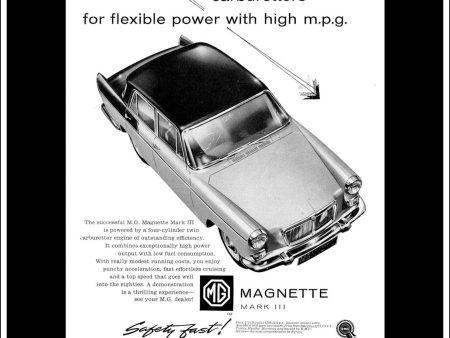 M.G. Magnette Mk III. BMC. Original Vintage Advert From January, 1960. Discount