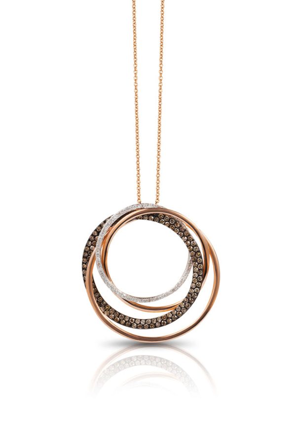 14K Rose Gold Espresso and White Diamond Pendant, 1.06 TCW Discount