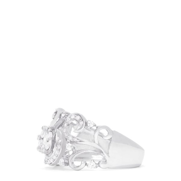 Bouquet 14K White Gold Diamond Filigree Ring, 0.53 TCW Sale