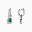 Brasilica 14K White Gold Emerald and Diamond Drop Earrings, 1.47 TCW Discount