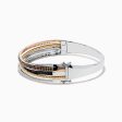 14K Trio-Color Gold Brown, Black and White Diamond Bangle 1.97 TCW on Sale