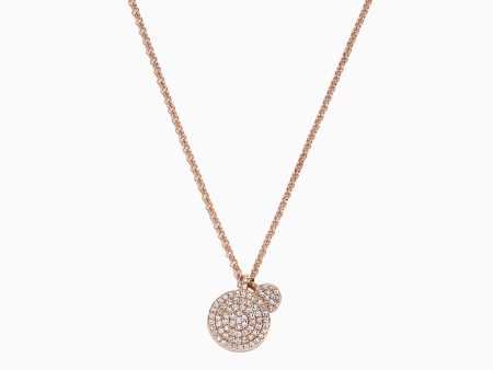 14K Rose Gold Pave Diamond Disk Pendant, 0.25 TCW For Sale