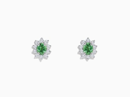 14K White Gold Alexandrite and Diamond Stud Earrings, 1.05 TCW on Sale