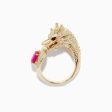 Safari 14K Yellow Gold Ruby and Diamond Dragon Ring Online Hot Sale