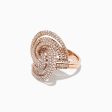 14K Rose Gold Diamond Swirl Ring, 1.25 TCW on Sale