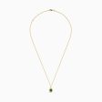 14K Yellow Gold Peridot and Diamond Pendant For Discount