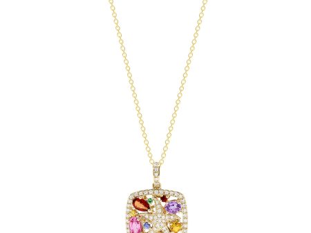 Watercolors 14K Gold Sapphire and Diamond Starfish Pendant, 1.58 TCW Hot on Sale