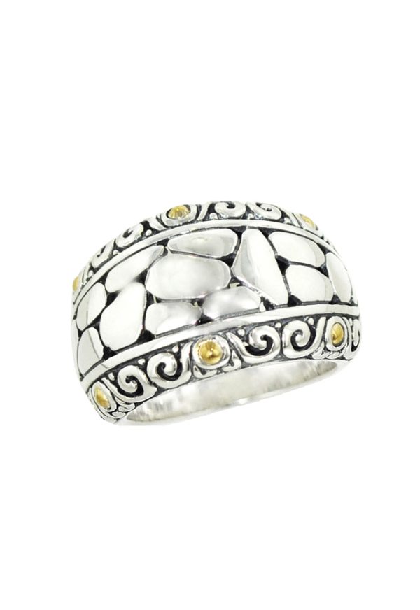 925 Sterling Silver and 18K Gold Ring Online now