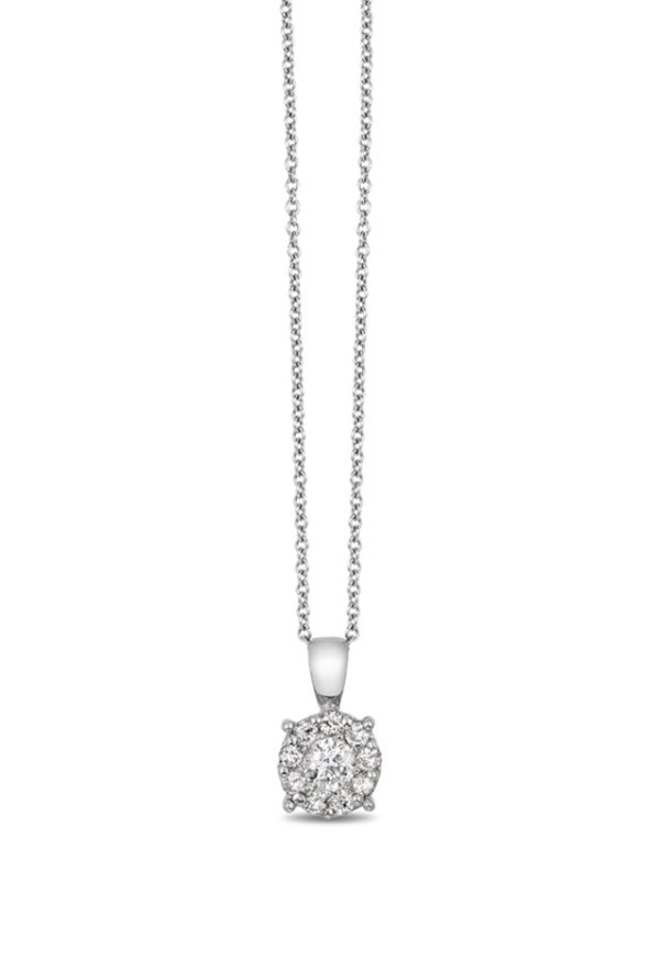 Bouquet 14K White Gold Diamond Cluster Pendant, 0.47 TCW For Discount