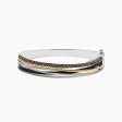 14K Trio-Color Gold Brown, Black and White Diamond Bangle 1.97 TCW on Sale