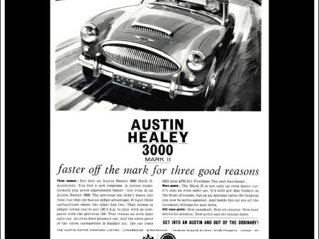 Austin Healey 3000 Mk II. Original Vintage Advert From December, 1961. Online now