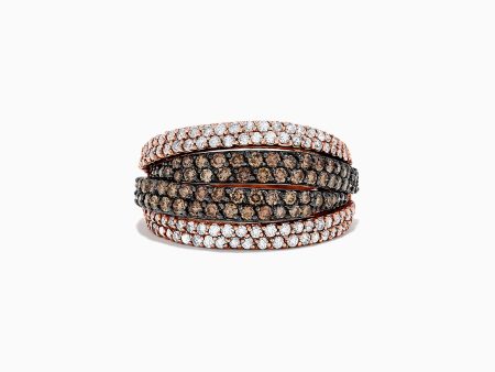 14K Rose Gold Espresso and White Diamond Ring, 2.05 TCW Online