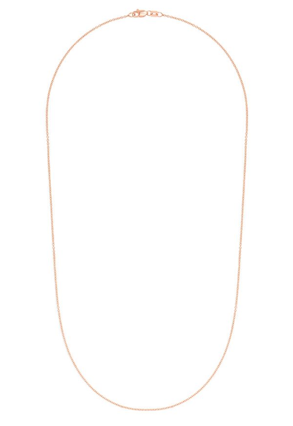 14K Rose Gold 1.2mm 18  Cable Chain on Sale