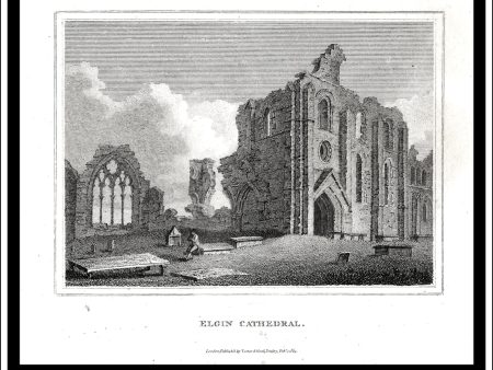 Elgin Cathedral, Moray, Scotland. Antique Print, Copper Plate Engraving 1805. [B] For Sale