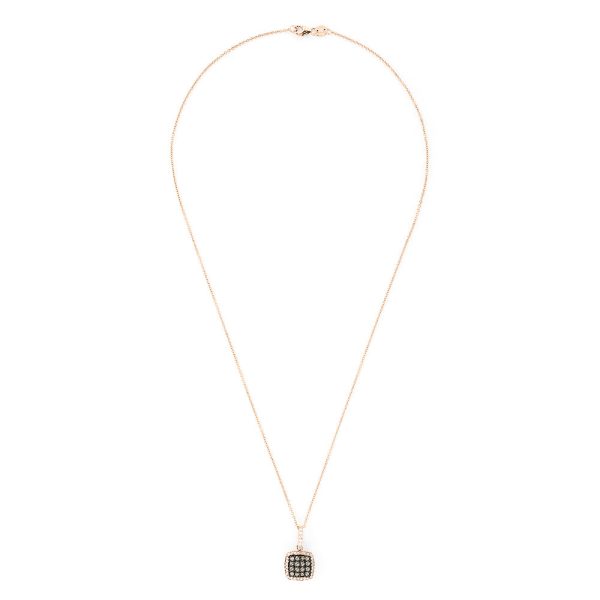 14K Rose Gold Espresso and White Diamond Pendant, 0.60 TCW Online now