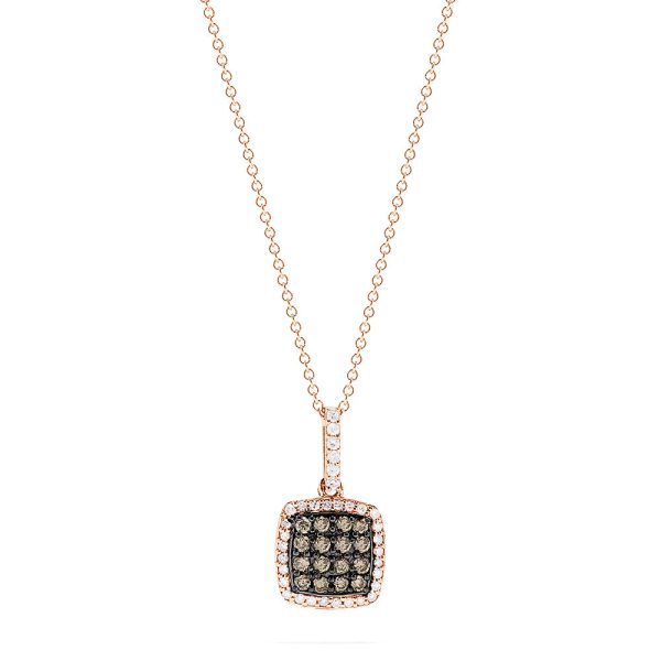 14K Rose Gold Espresso and White Diamond Pendant, 0.60 TCW Online now