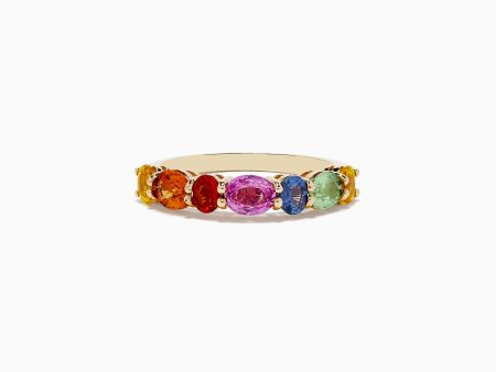 Watercolors 14K Yellow Gold Multi Sapphire Ring, 2.00 TCW Fashion