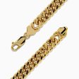 14K Two-Tone Yellow and White Gold Reversible Curb Chain Link Bracelet 9  Sale