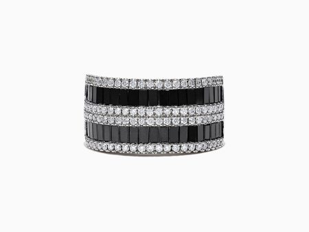 14K White Gold Black and White Diamond Ring, 2.48 TCW For Cheap