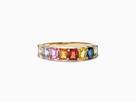 Watercolors 14K Yellow Gold Multi-Sapphire Band Ring, 2.06 TCW Online Hot Sale