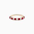 14K Yellow Gold Ruby and Diamond Band 0.88 TCW Online now