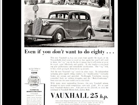 Vauxhall 25 h.p. Saloon. Original Vintage Advert From April 28th, 1937. For Cheap