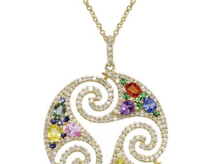 Watercolors Sapphire Pendant, 3.41 TCW Discount