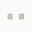 Bouquet 14K Yellow Gold Diamond Cluster Earrings, 0.93 TCW Discount