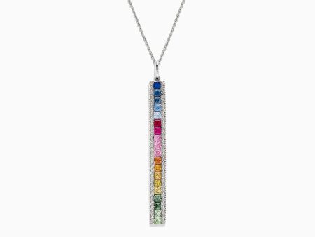 Watercolors 14K Gold Sapphire & Diamond Vertical Pendant, 2.06 TCW Hot on Sale