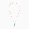 14K Yellow Gold Turquoise and Diamond Pendant Sale