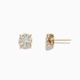 Bouquet 14K Yellow Gold Diamond Cluster Earrings, 0.93 TCW Discount