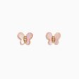 14K Rose Gold Mother of Pearl and Diamond Butterfly Earrings, 0.03TCW Hot on Sale