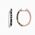 14K Rose Gold Diamond Leopard Spot Hoop Earrings, 0.78 TCW Cheap