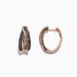 14K Rose Gold Brown and White Diamond Earrings, 0.71 TCW Fashion