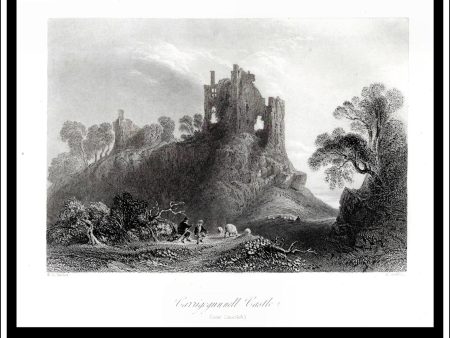 Carrigogunnell Castle (Near Limerick), Co. Limerick, Ireland. Antique Print, Steel Engraving c. 1840. Hot on Sale