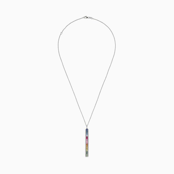 Watercolors 14K Gold Sapphire & Diamond Vertical Pendant, 2.06 TCW Hot on Sale