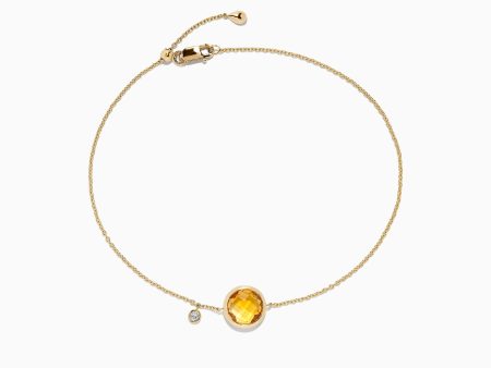 Sunset 14K Yellow Gold Citrine & Diamond Bolo Chain Bracelet, 1.53 TCW Online Hot Sale