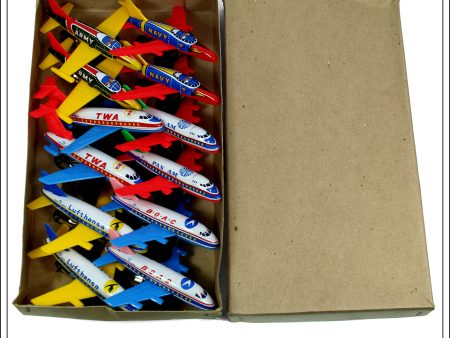 Airliners and Fighter Planes Trade Box, Vintage Tin Toy, Saito, Japan. For Cheap