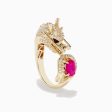 Safari 14K Yellow Gold Ruby and Diamond Dragon Ring Online Hot Sale