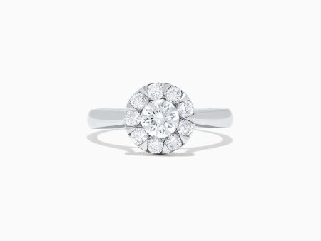 Bouquet 14K White Gold Diamond Cluster Ring, 0.98 TCW Cheap