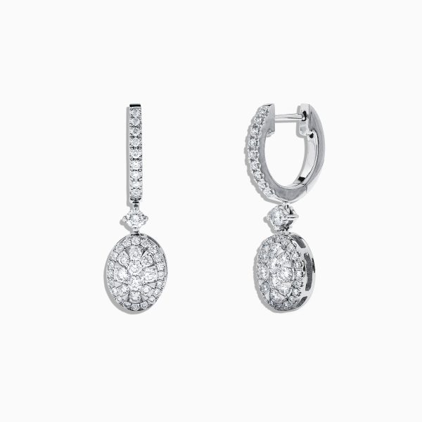 Bouquet 14K White Gold and Diamond Drop Earrings, 0.85 TCW Supply