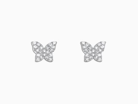 Kidz 14K White Gold Diamond Butterfly Earrings, 0.13 TCW Online Hot Sale